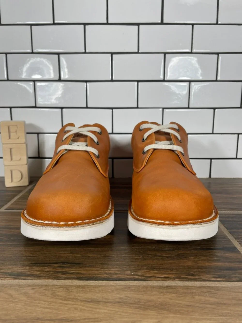 samuel hubbard Free Shoes Mens Size 10.5 Light Brown Leather Vibram Derby Oxford
